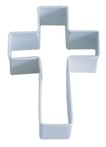 Cross Poly-Resin Coated Cookie Cutter White