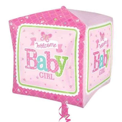 Cubez Welcome Baby Girl Butterfly Foil Balloon
