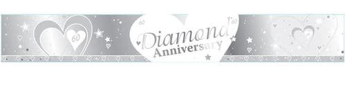 Diamond 60th Anniversary Foil Banner 9ft