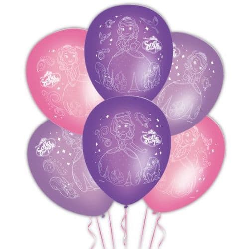 Disney Sofia the First Latex Story Balloons Packet of 6 x 11"