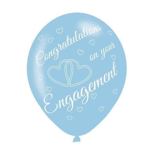 Engagement Assorted Colours Latex Balloons 6's