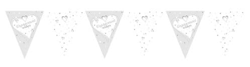 Engagement Wishes Paper Flag Bunting Metallic Print 12ft