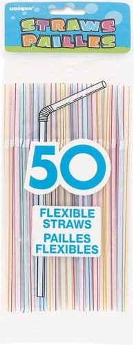 Flex Straws (Striped) 50pc
