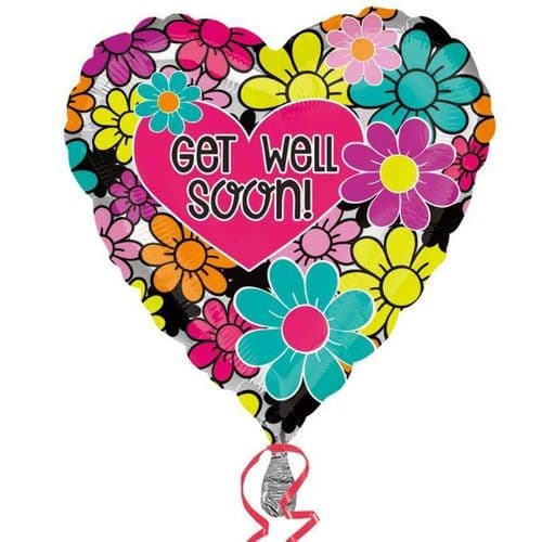Floral Get Well Soon Foil Balloon