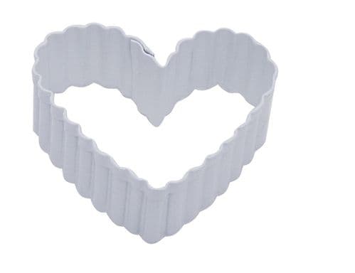Fluted Heart Poly-Resin Coated Cookie Cutter White
