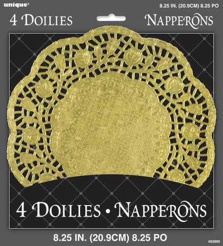Foil Gold Doilies-8.25" 4pc