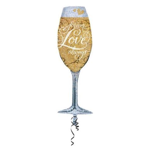 Forever Love Champagne SuperShape Foil Balloon 14" x 38"