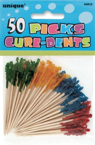 Frill Picks, Assorted Colours 50pc