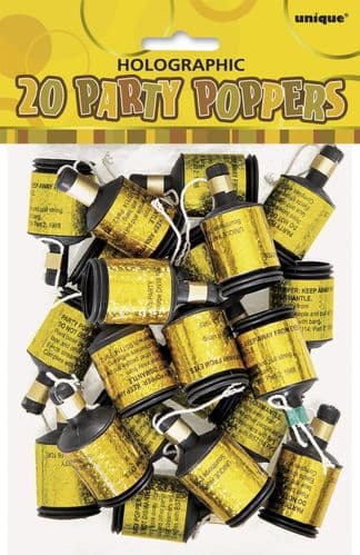 Gold Party Poppers 20's