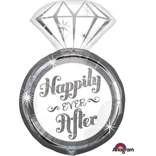 Happily Ever After Ring SuperShape Foil Balloon 18" x 27"