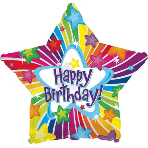 Happy Birthday Bright Stars Foil Balloon