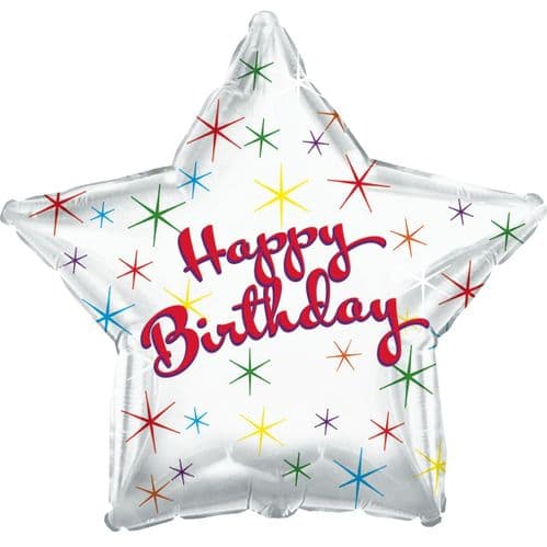 Happy Birthday Multi Colour Sparkles Foil Balloon
