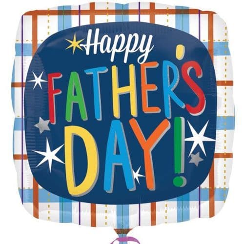 Happy Father's Day Plaid Foil Balloon