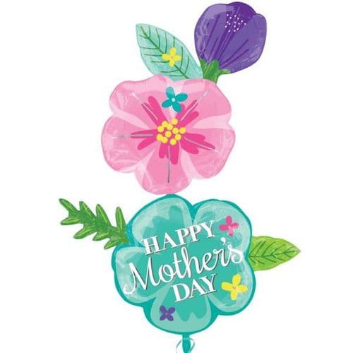 Happy Mother's Day Fancy Flower XL Foil Mult-Balloon 40" x 56"