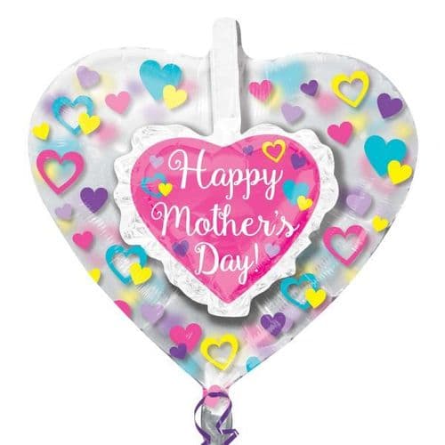Happy Mother's Day Ruffle Heart Insiders Foil Balloon 26" x 26"
