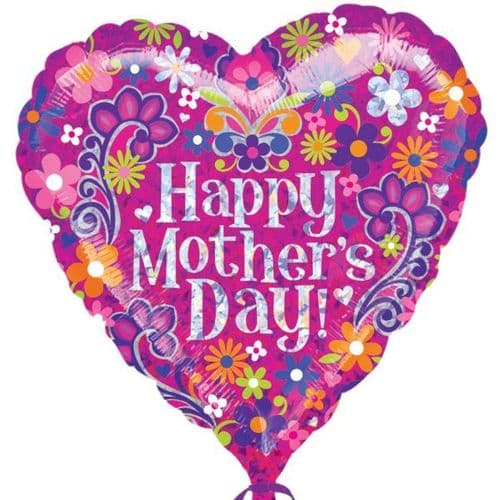 Happy Mother's Day Swirls Foil Balloon