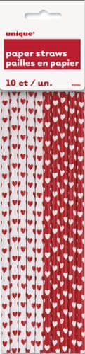 Hearts Paper Straws 10pc
