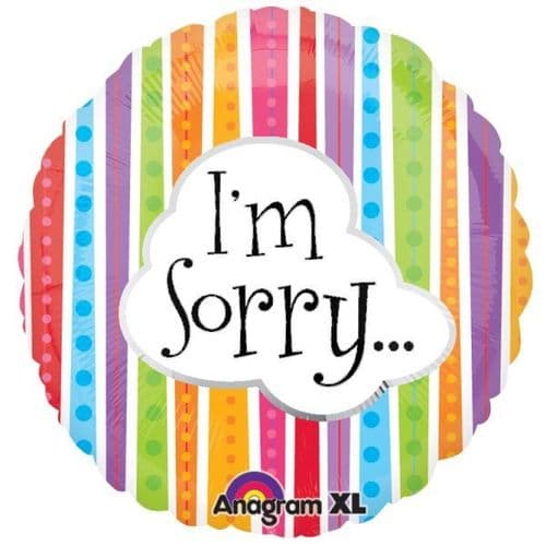 I'm Sorry Colourful Lines Foil Balloon