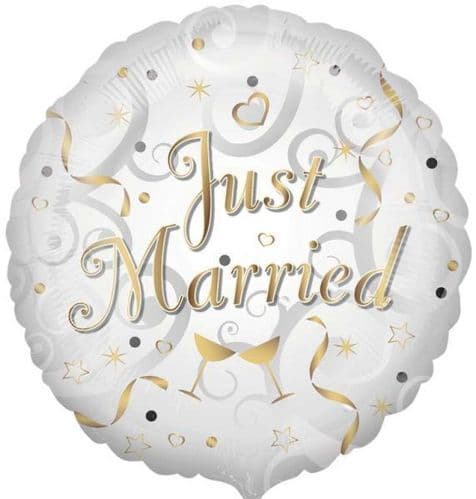Just Married Circle Foil Balloon