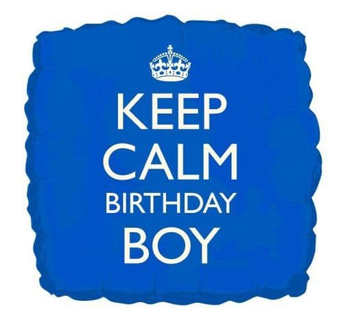 Keep Calm Birthday Boy Foil Balloon