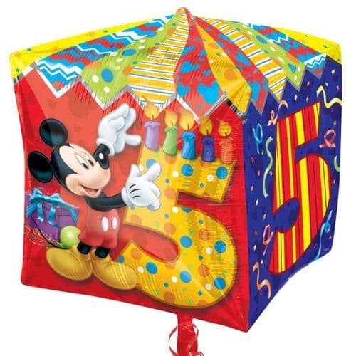 Mickey Mouse Age 5 Cubez Foil Balloon