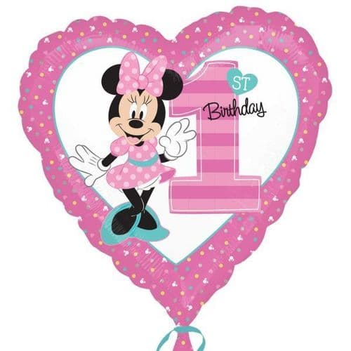 Minnie Mouse 1st Birthday Standard Foil Balloons S60 - 5 PC