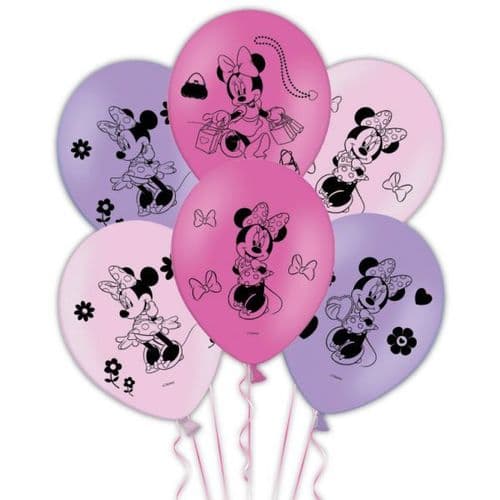 Minnie Mouse 4 sides Latex Balloons Packet of 6 x 11"