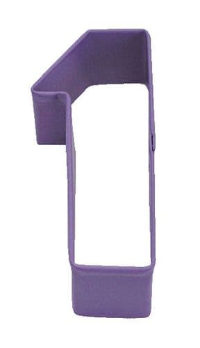 Number 1 Poly-Resin Coated Cookie Cutter Purple