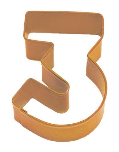 Number 3 Poly-Resin Coated Cookie Cutter Orange