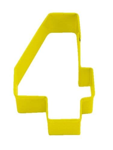 Number 4 Poly-Resin Coated Cookie Cutter Yellow