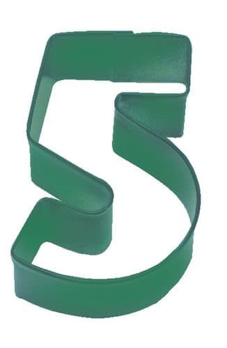 Number 5 Poly-Resin Coated Cookie Cutter Green