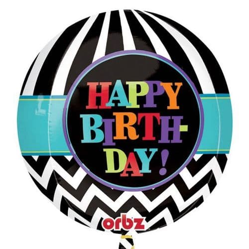 Orbz Celebrate Chevron Foil Balloons 15"