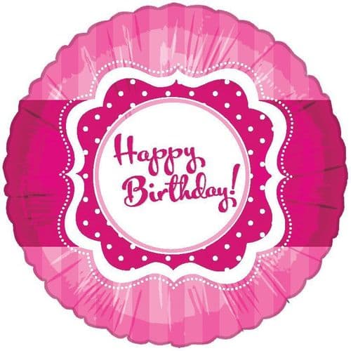 Perfectly Pink Happy Birthday Helium Foil Balloon