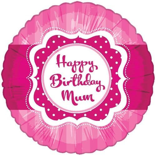 Perfectly Pink Happy Birthday Mum Foil Balloon