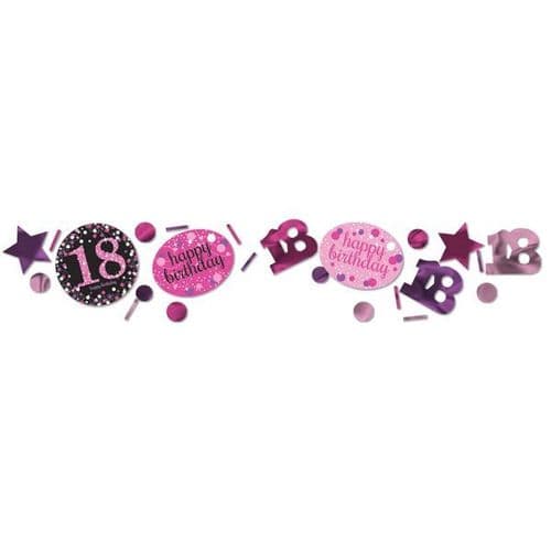 Pink Celebration 18th 3 Pack Value Confetti 34g