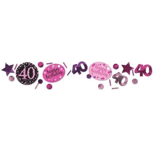 Pink Celebration 40th 3 Pack Value Confetti 34g