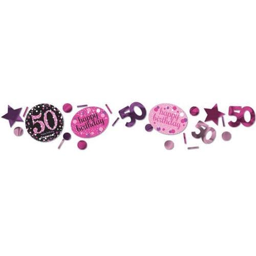 Pink Celebration 50th 3 Pack Value Confetti 34g
