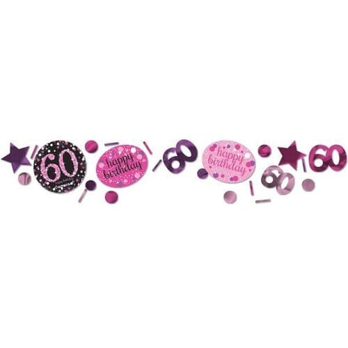 Pink Celebration 60th 3 Pack Value Confetti 34g