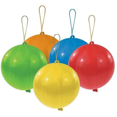 Punch Balls Assorted Colours Latex Balloons 11" 5 per pack