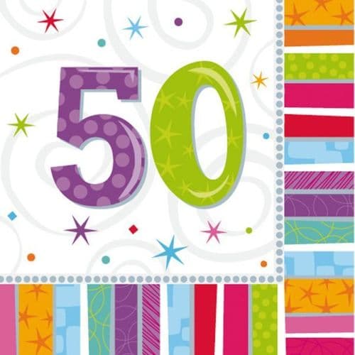 Radiant Birthday 50th Luncheon Napkins 16 per pack.