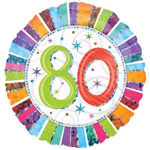 Radiant Birthday 80th  Foil Balloon