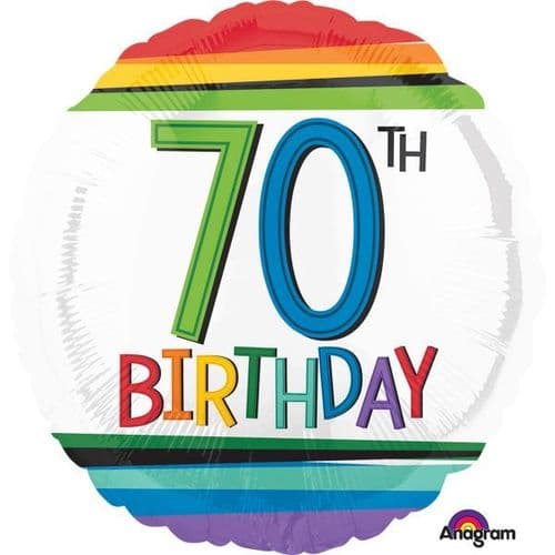 Rainbow Birthday 70th Foil Balloon