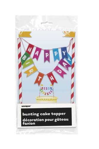 Rainbow Happy Birthday Bunting Cake Topper
