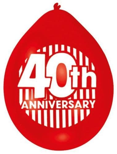 Ruby 40th Anniversary Latex Balloons
