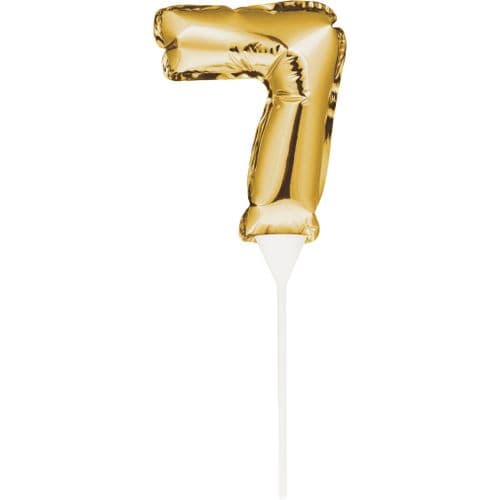 Self-Seal Mini Balloon Cake Topper 7 Gold Self-Inflating Technology