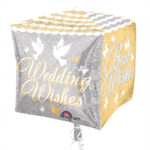 Shimmering Wedding Wishes Foil Balloon 15"