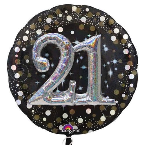 Sparkling Birthday 21st Multi Foil Balloon 36"