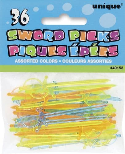 Sword Picks 2.75" Assorted Pkg 36's