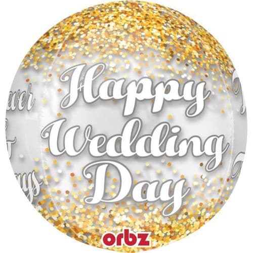 Wedding Confetti Orbz Foil Balloons 15" x 16"