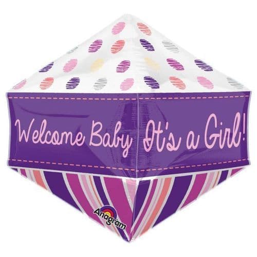 Welcome Baby Girl Anglez Foil Balloon 15" x 15"